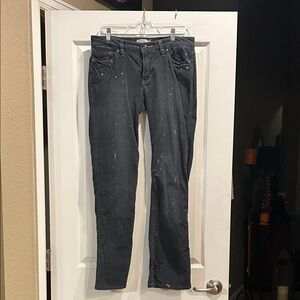 Grey Paint Splatter Corduroy Pants